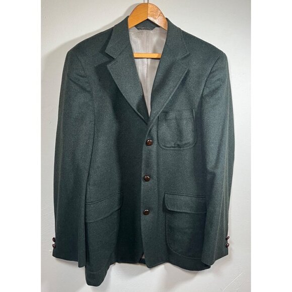 Alpen Loden Dark Green Water Repellent Wool Jacket Overcoat Mens 42L - Picture 1 of 15